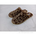 Leopard faux päls tofflor varma fuzzy inomhus